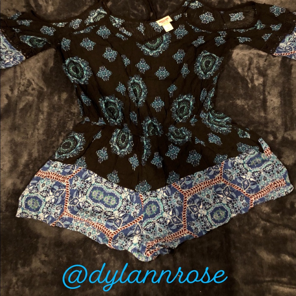 ❗️FINAL PRICE❗️Boho Beautiful Blue Romper